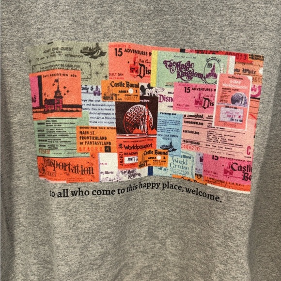 Disney World vintage ticket grey sweatshirt - Picture 2 of 4